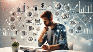 Man planning financial budget