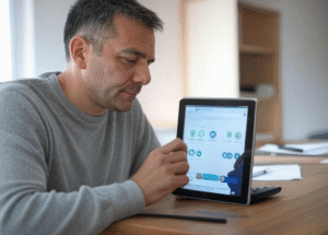 Man using digital tablet 