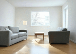 Minimalist bright living room
