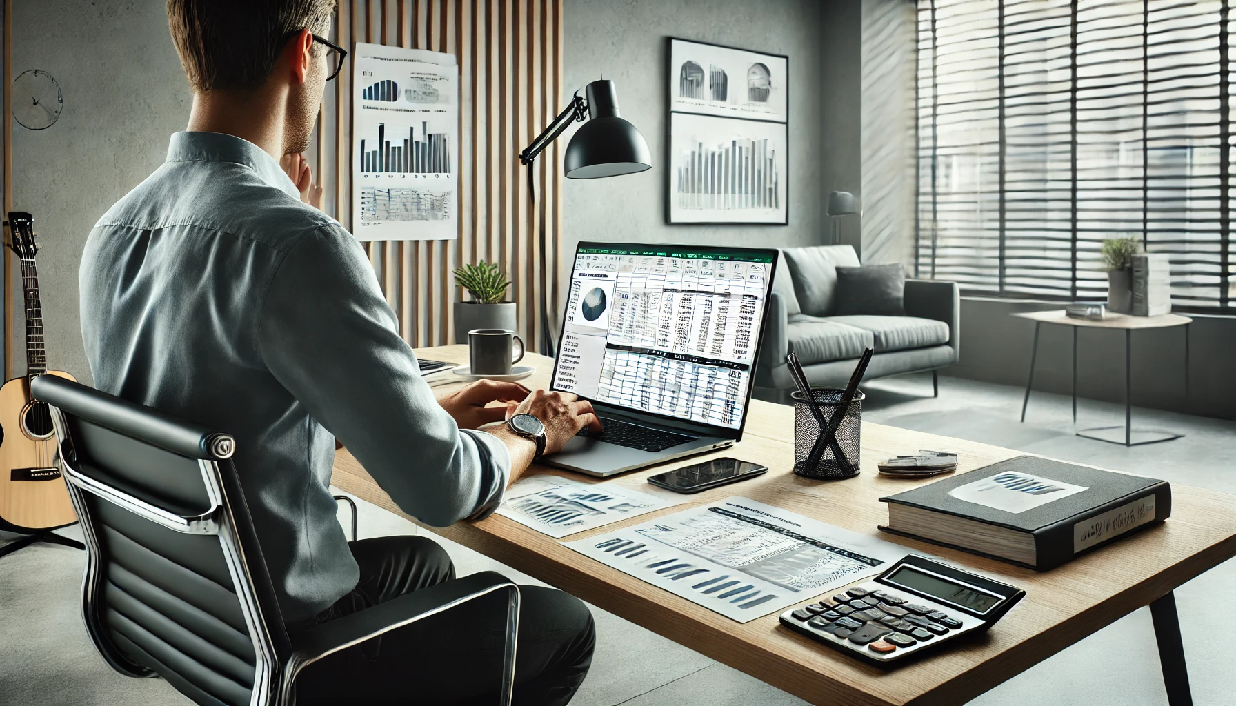 Man analyzing financial data