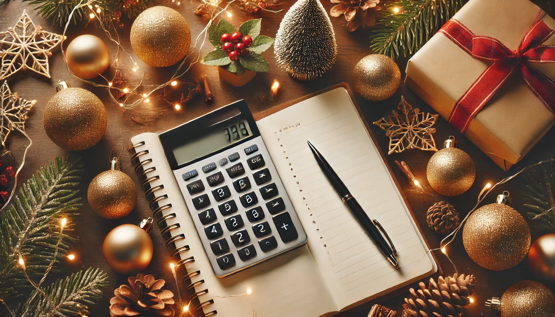 Holiday calculator and notebook