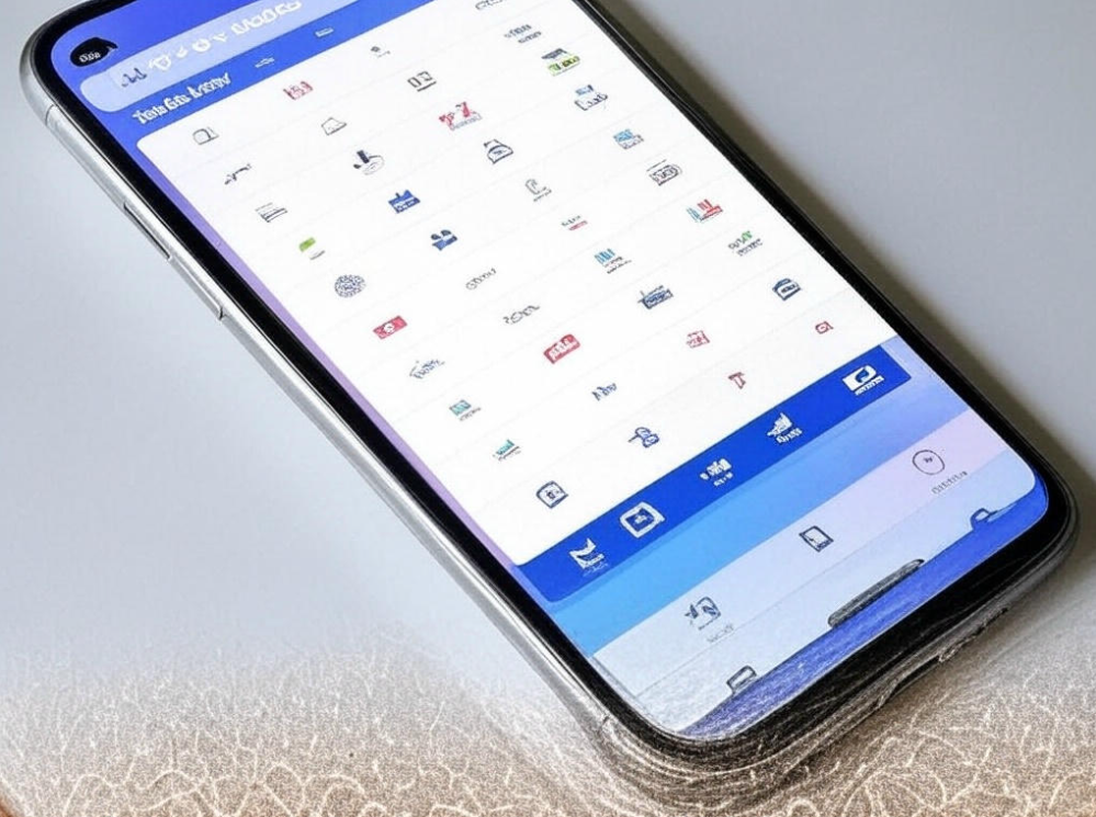 Smartphone displaying finance app