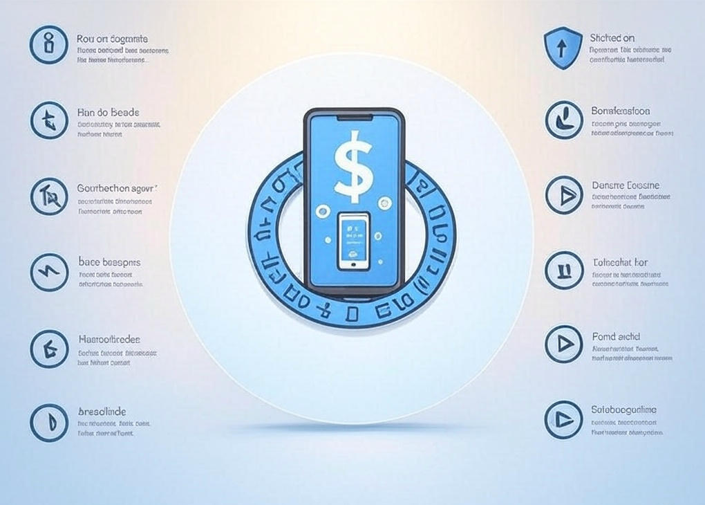 Mobile finance infographic illustration

