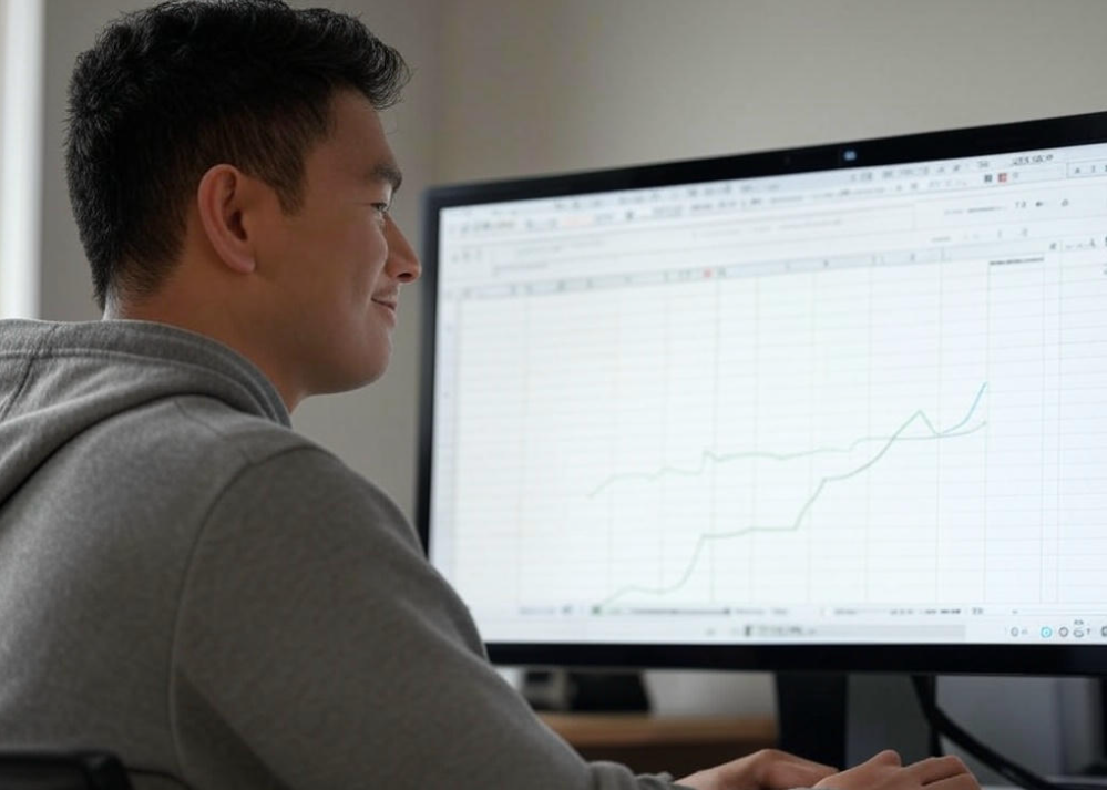 Man analyzing financial graph


