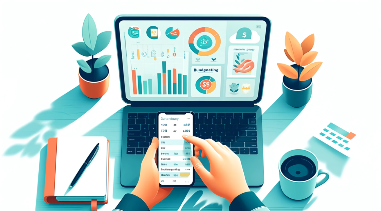 Digital financial dashboard workspace

