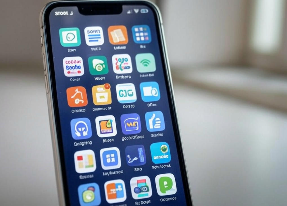 Smartphone displaying app icons