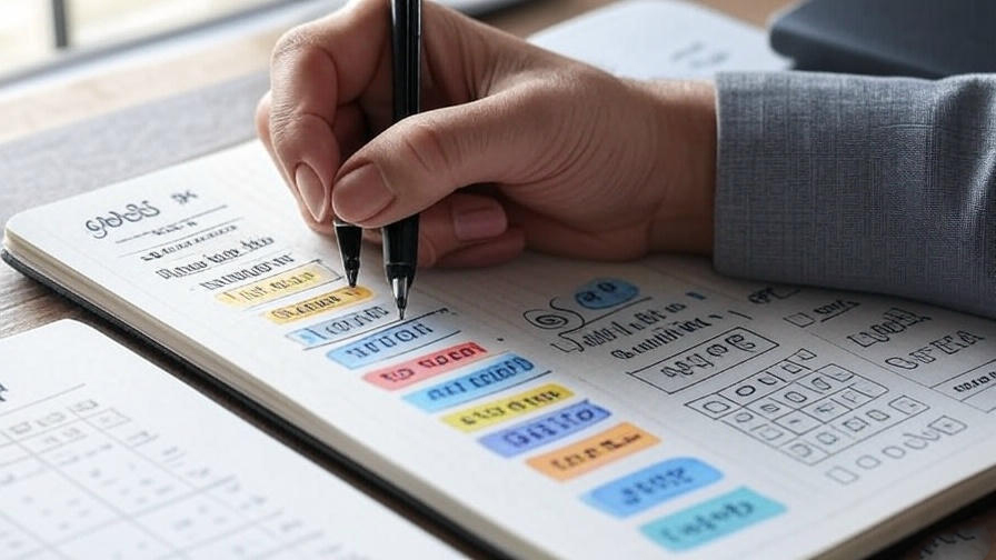 Color-coded planning notebook