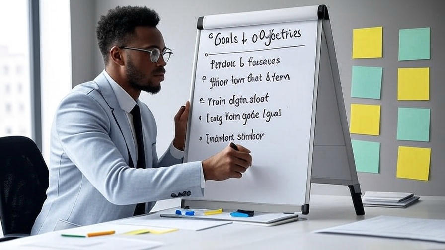 Man writing on flipchart