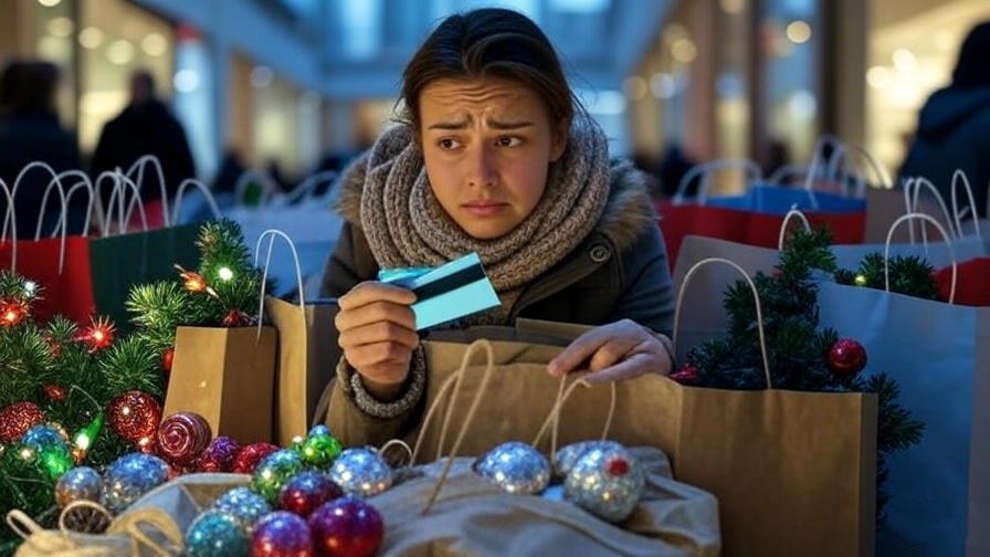 Stressed holiday shopper budget