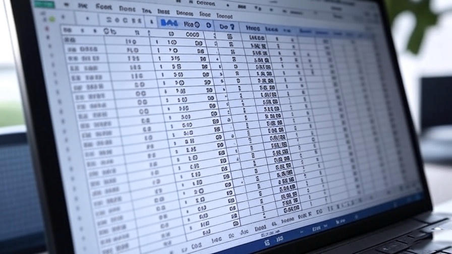  Financial spreadsheet on laptop