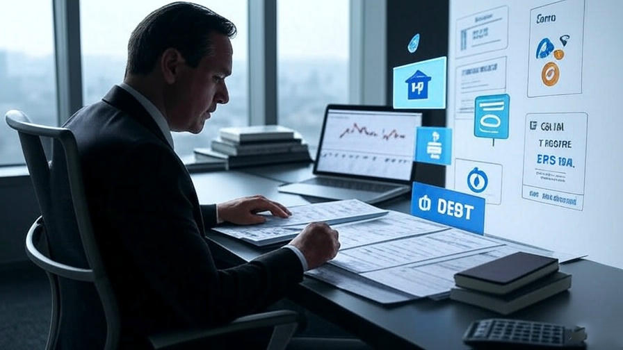 Businessman reviewing digital finances