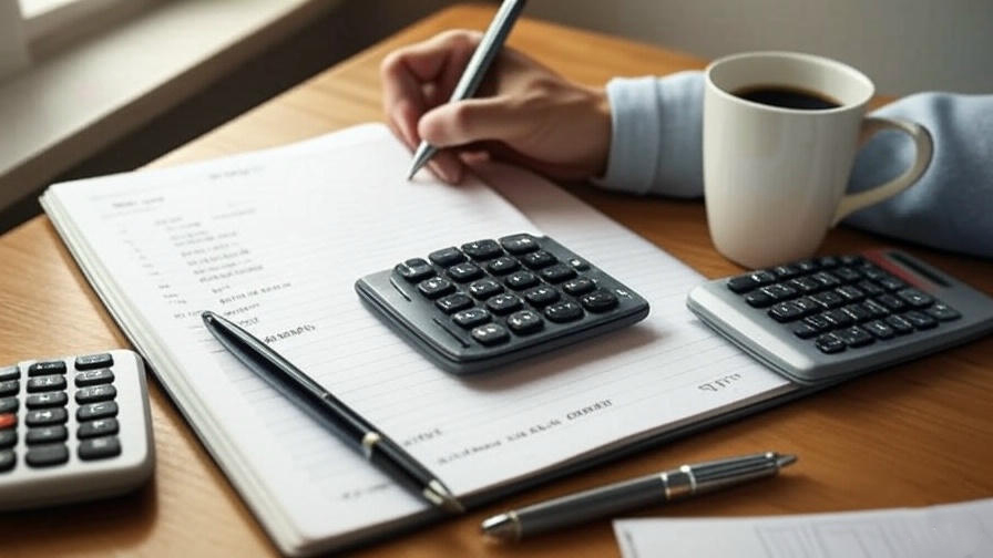 Person calculating budget plan