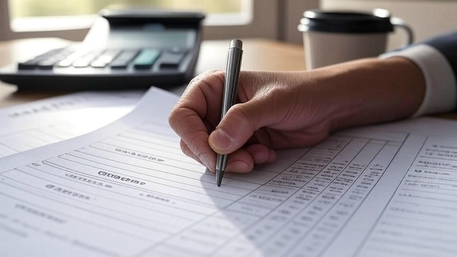 Filling out financial paperwork

