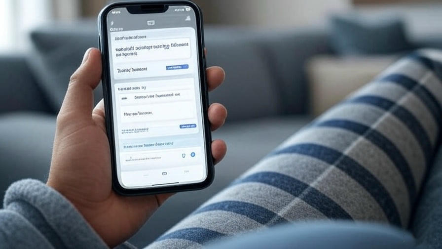 Person using banking app