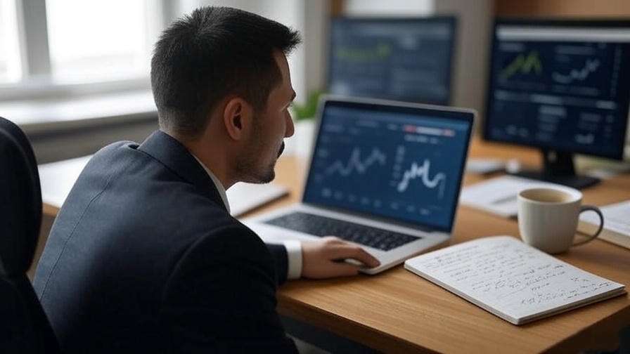 Analyst reviewing stock charts