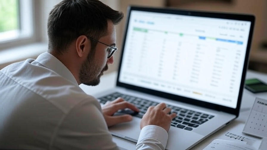 Man analyzing spreadsheet data