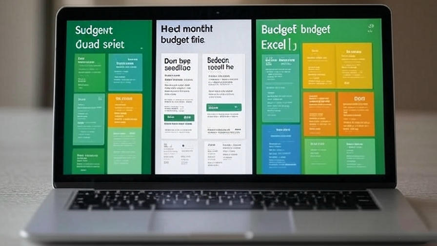 Budget templates on laptop