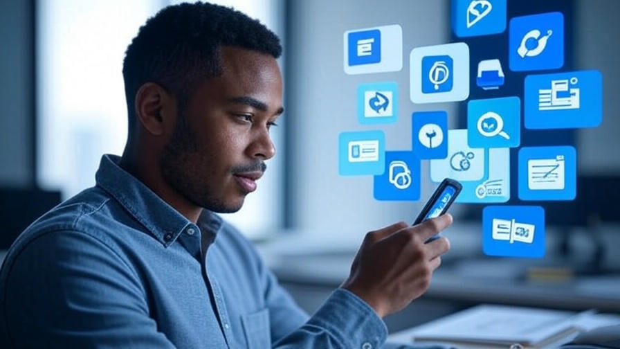 "Man browsing digital apps"