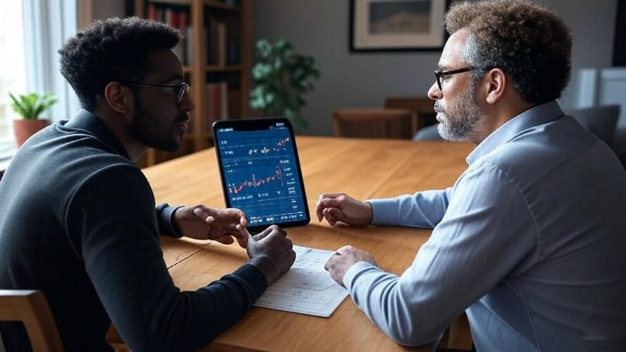  Two men discussing investments