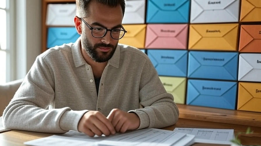 Man organizing office documents"