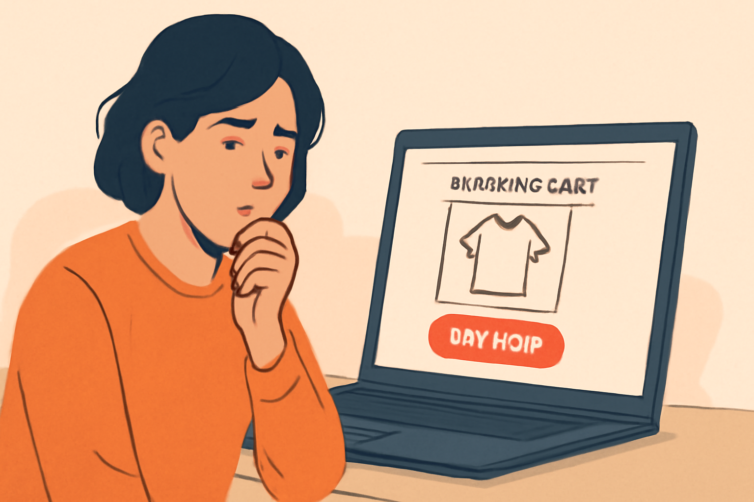  looking thoughtfully at a product page