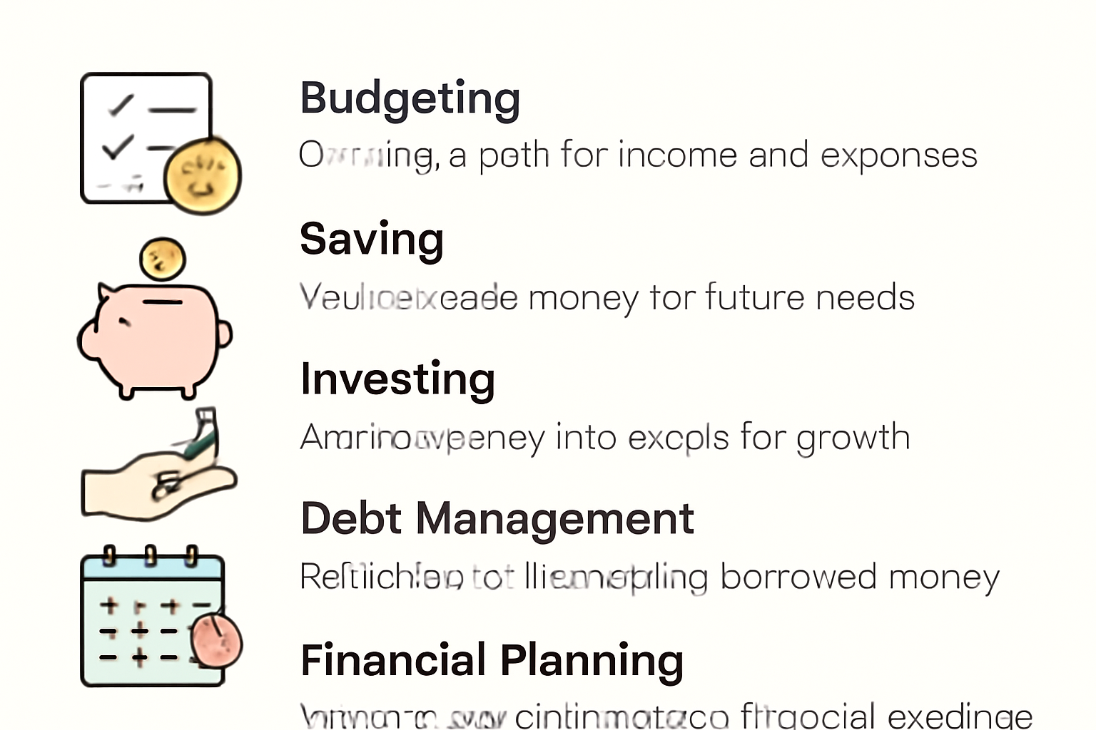 "Financial planning infographic overview." 