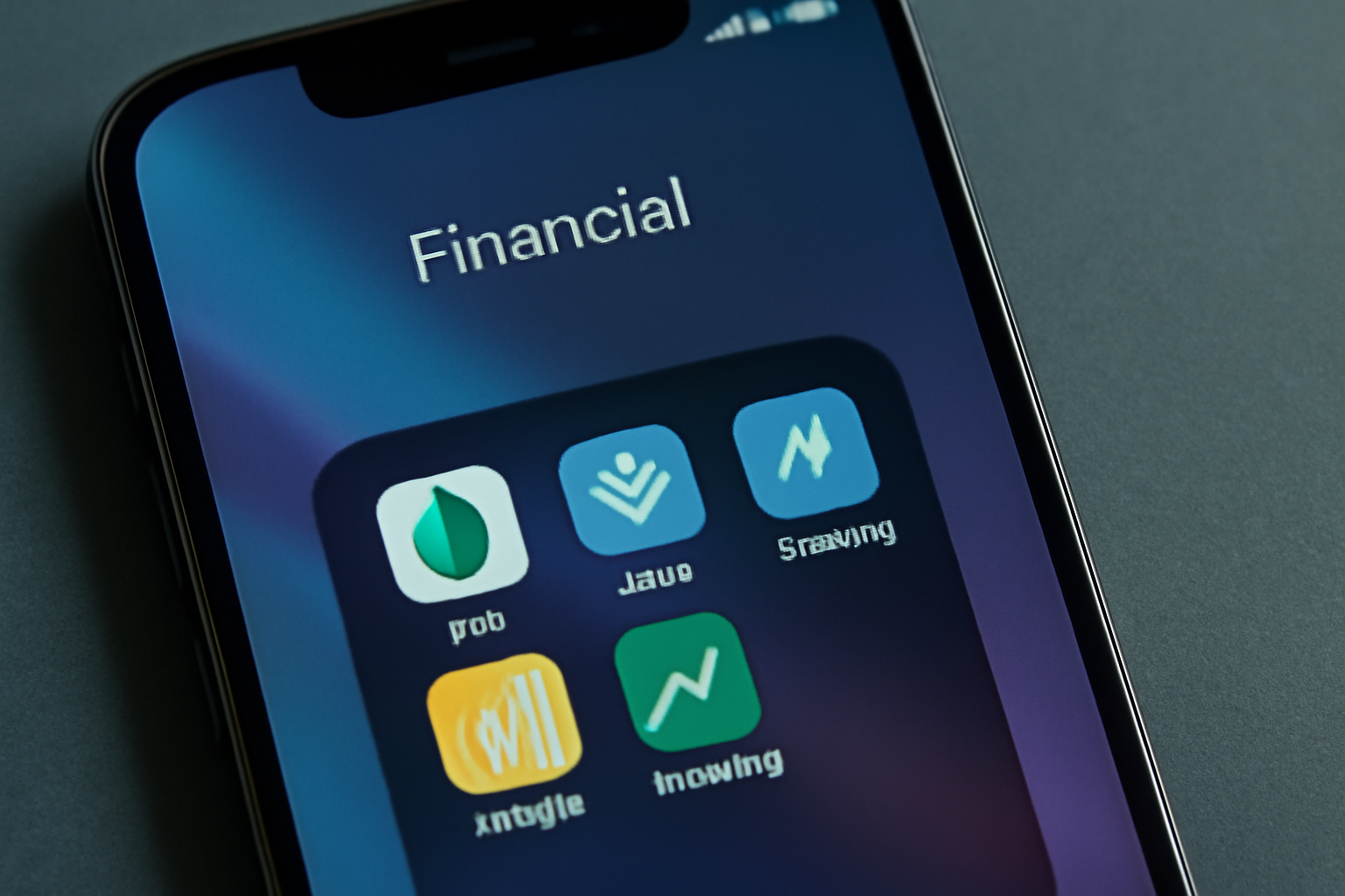 Smartphone financial apps displayed.









