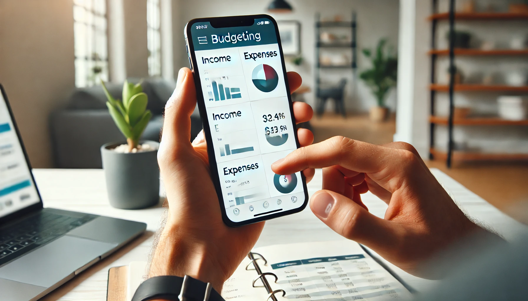 Budgeting app phone screen.