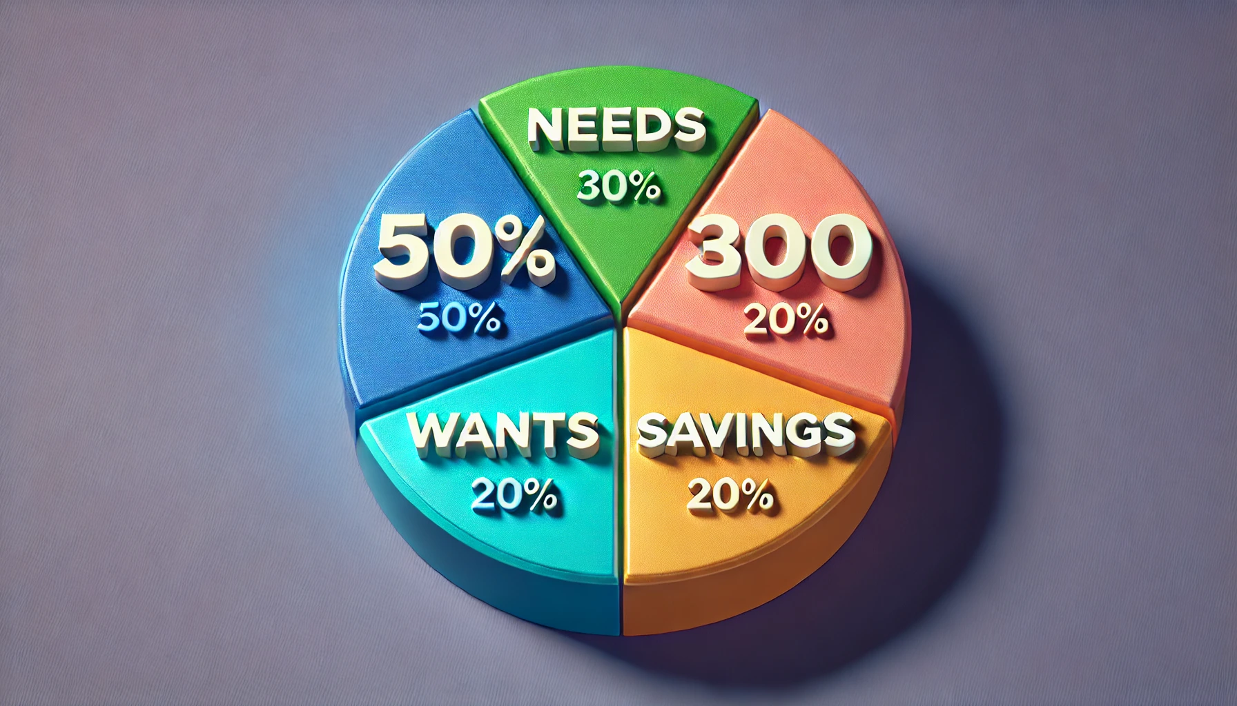 50/30/20 budgeting breakdown chart.
