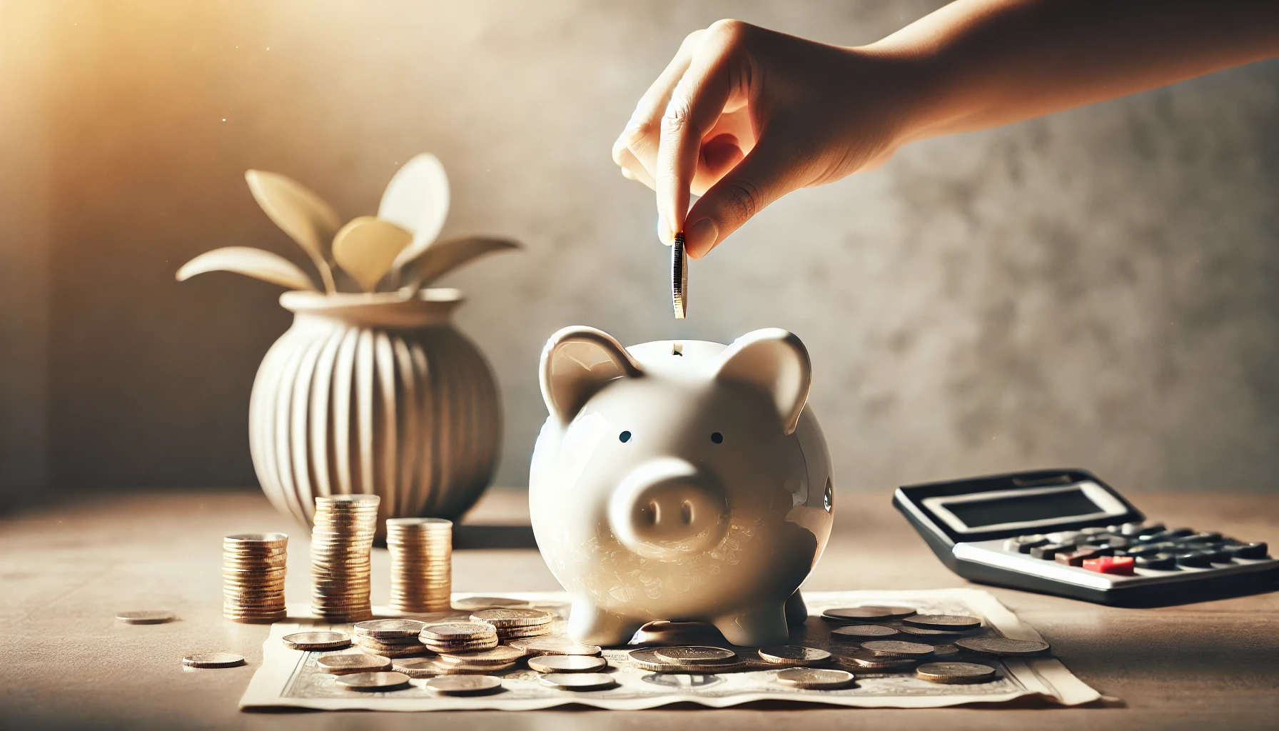 "Piggy bank filled with coins."






