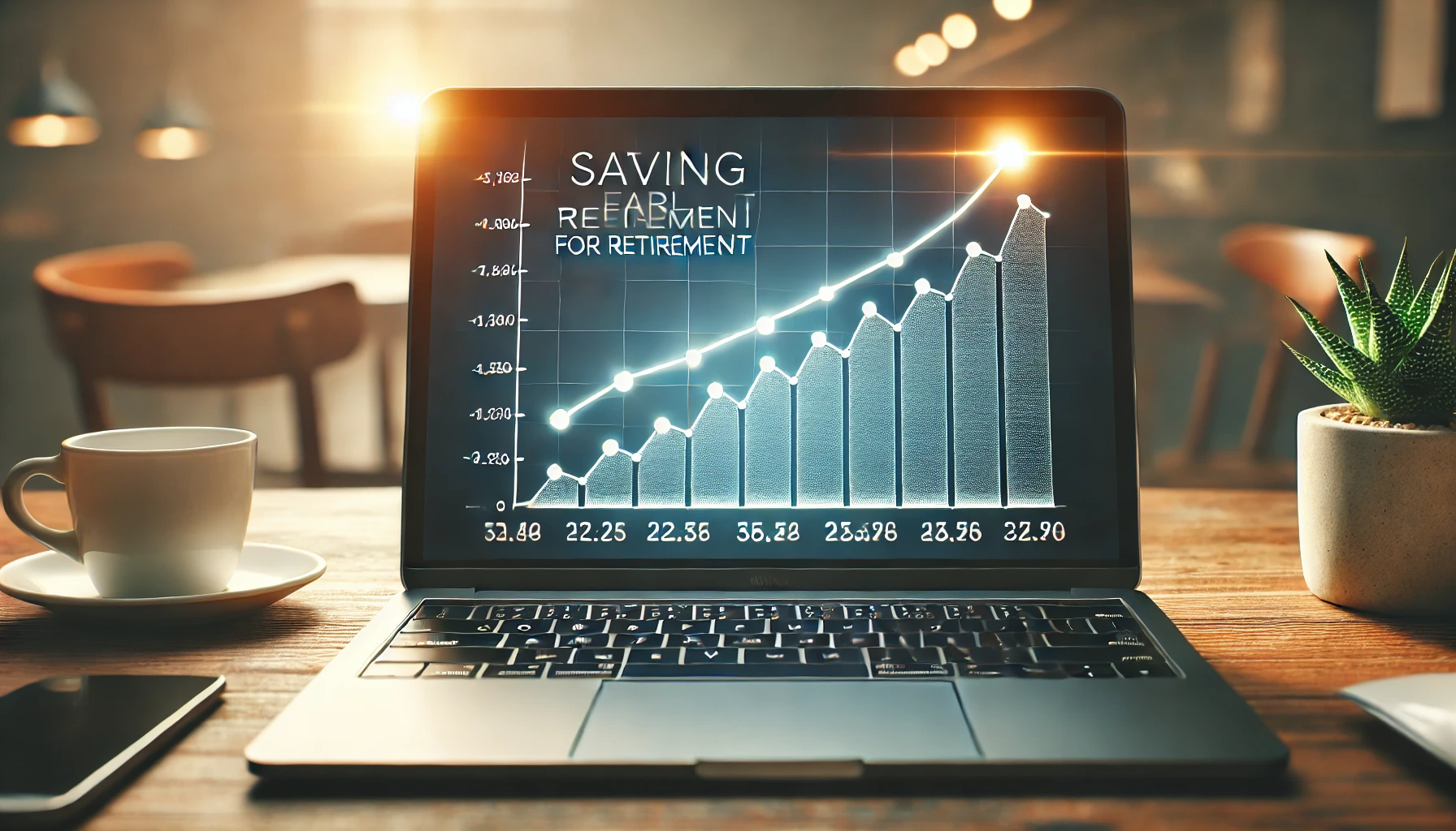 "Retirement savings growth graph." 