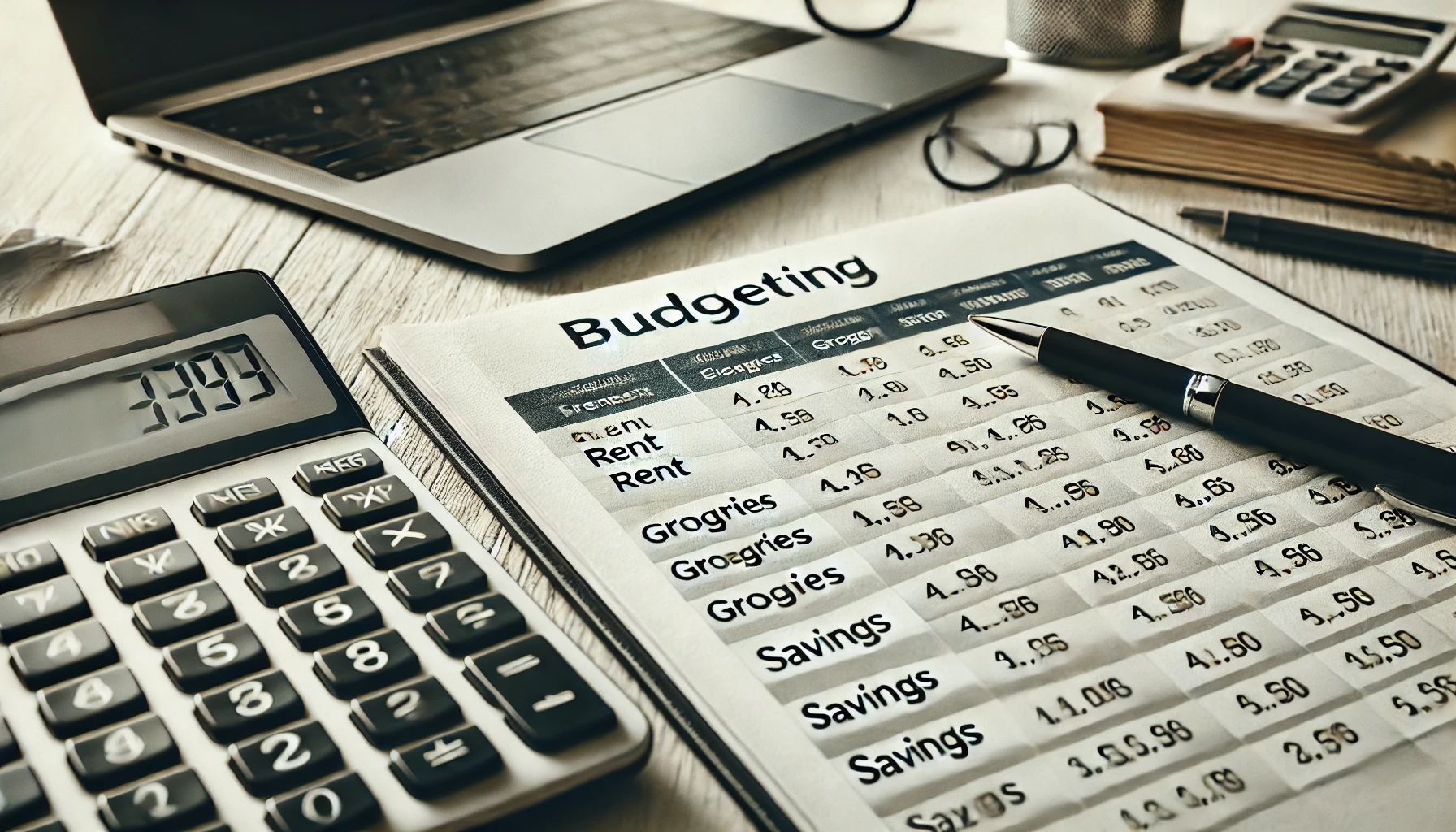 "Organized budgeting spreadsheet setup."