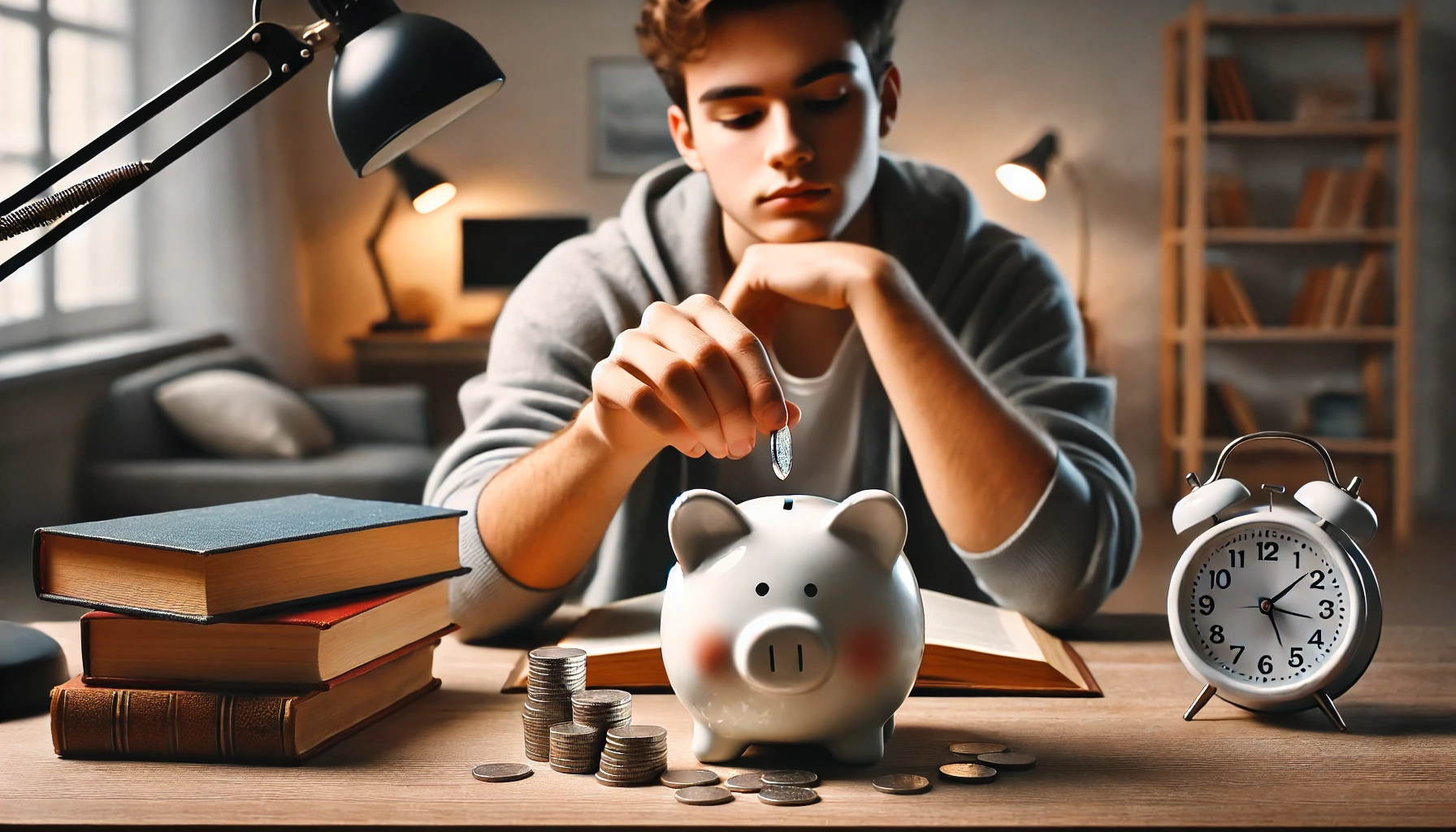 "Student saving for emergencies."