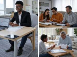 People discussing personal financial planning.