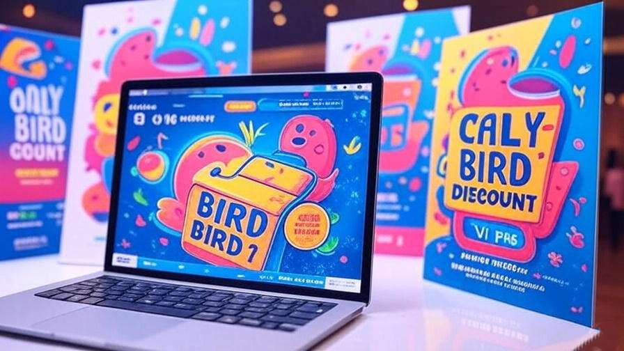 Colorful early bird promotion