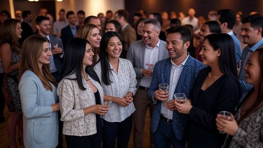 Professionals networking at event