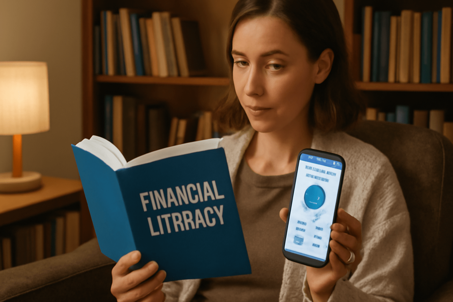 Woman learning financial literacy.
