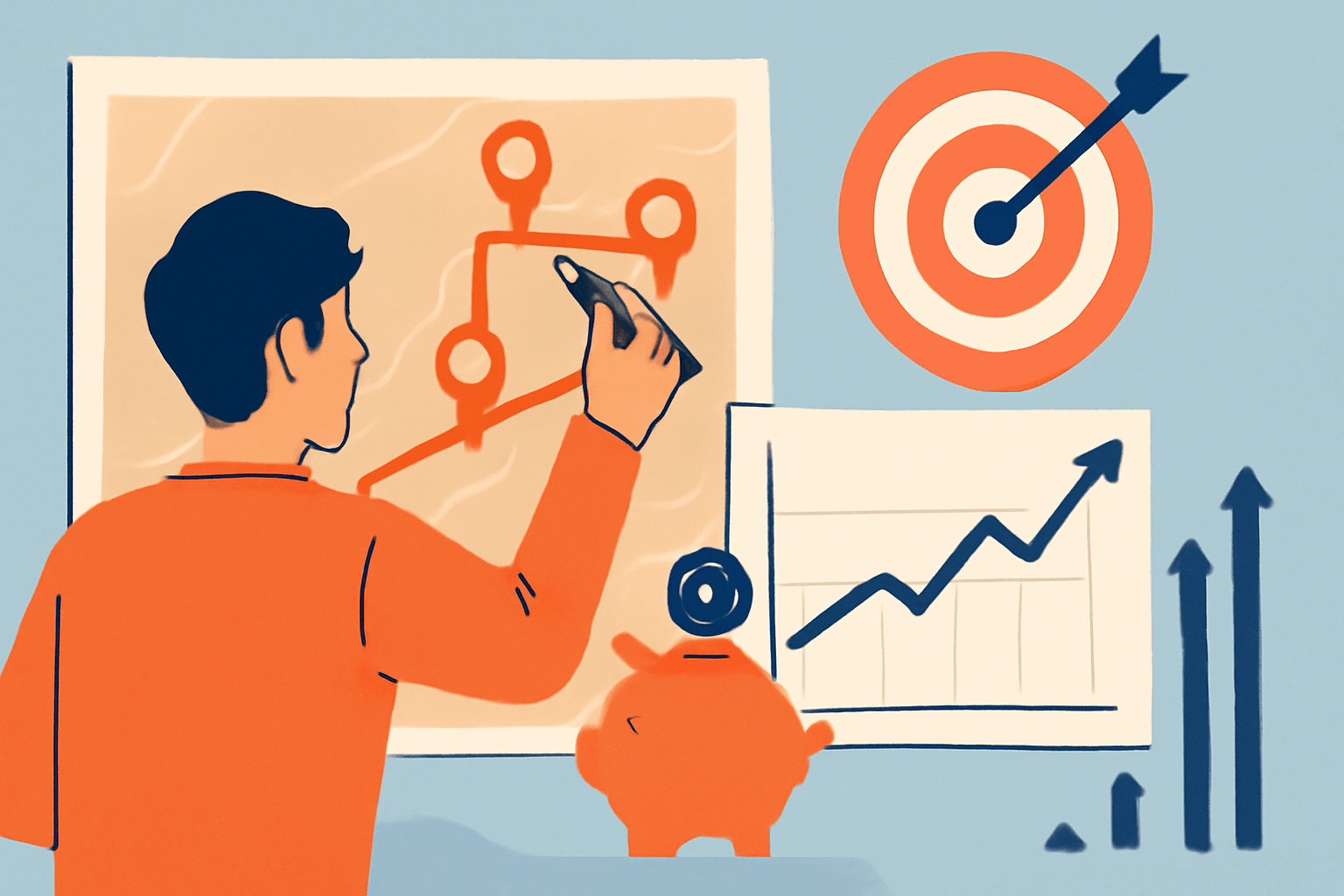 Person marking financial milestones.