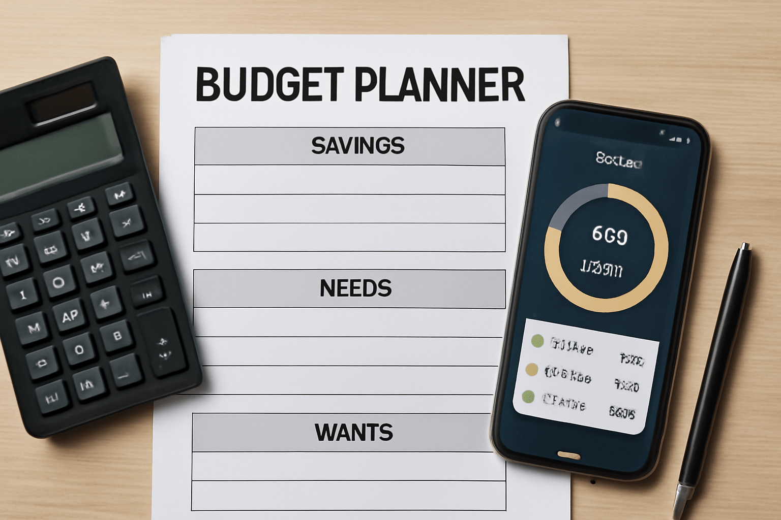 Budget planner with tools.