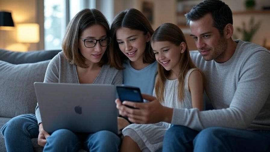 Family using money apps.