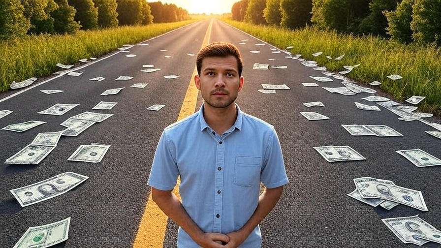 Person choosing financial path.