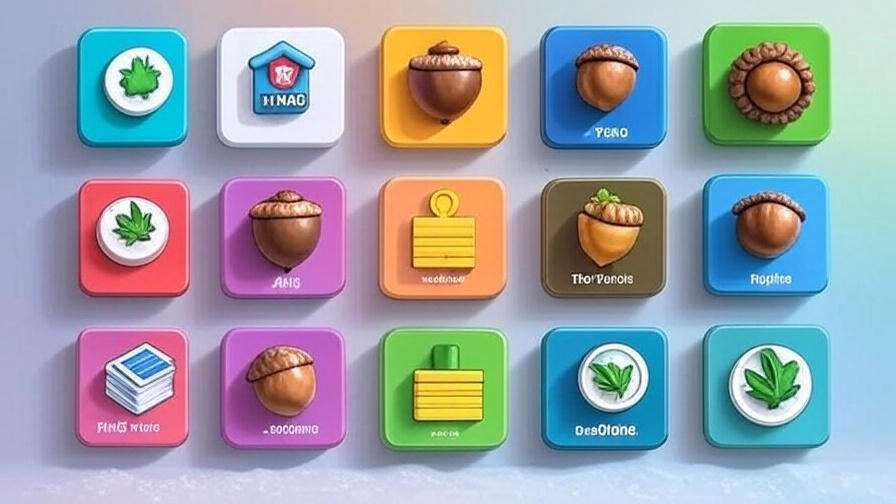 Colorful financial tool icons.