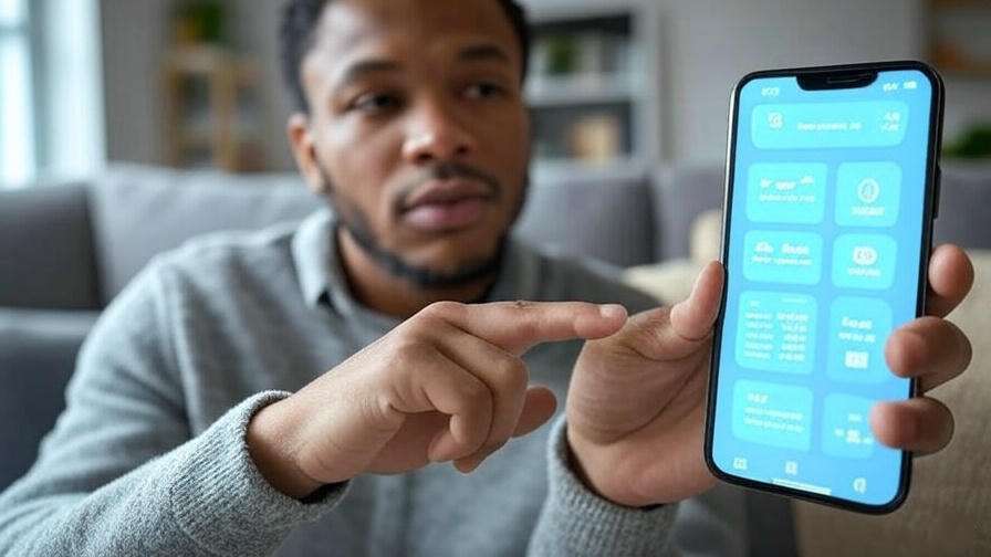 Thoughtful person browsing finance