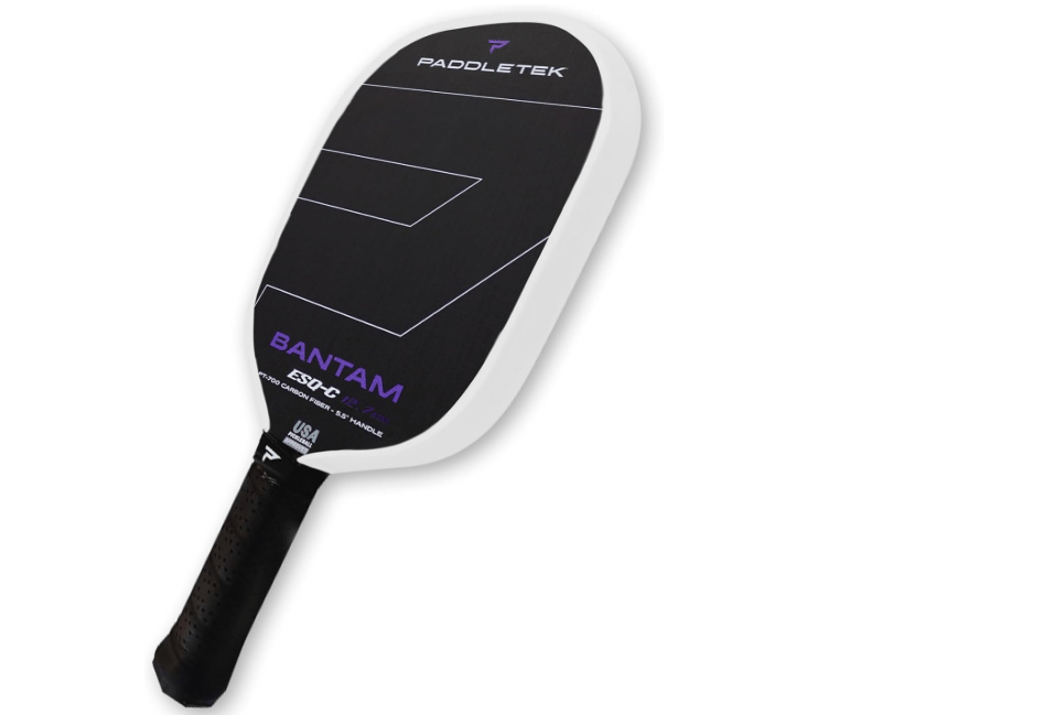  Paddletek Bantam ESQ-C 12.7mm Pickleball Paddle with Polymer Honeycomb Core - Unidirectional RAW Carbon Fiber Pickleball Paddle – Torsional Weighting &...