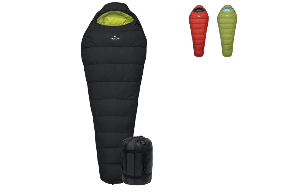 Teton LEEF Lightweight Mummy Sleeping Bag Perfect for Camping, Hiking, and Backpacking; Cold Weather Option, Compression Sack Included 