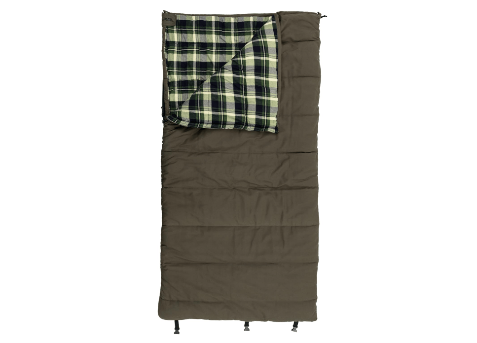 ALPS OutdoorZ Redwood -10° Sleeping Bag, Plaid Flannel Lined, Cotton Canvas 